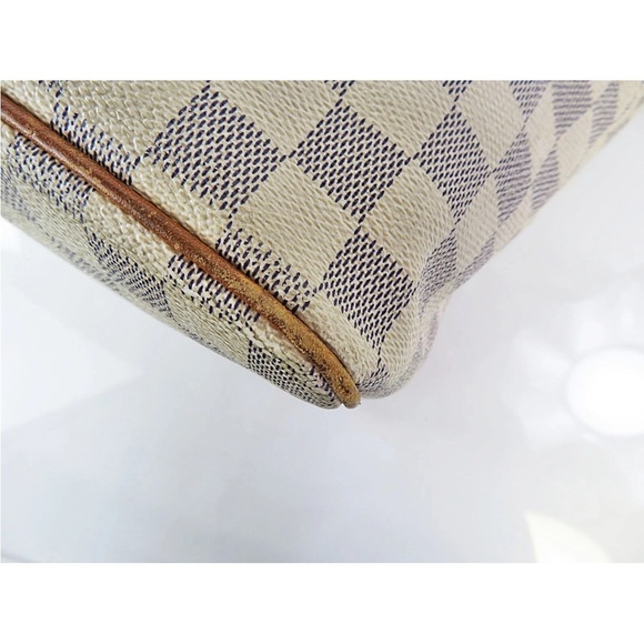 Louis Vuitton White and Tan Checkered Tote - Picture 7 of 16